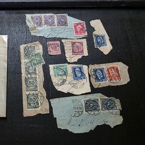 Vintage Stamp Collection Display